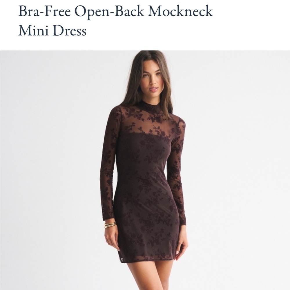 BRAND NEW WITH TAGS Abercrombie & Fitch Bra-Free Open-Back Mockneck Mini Dress